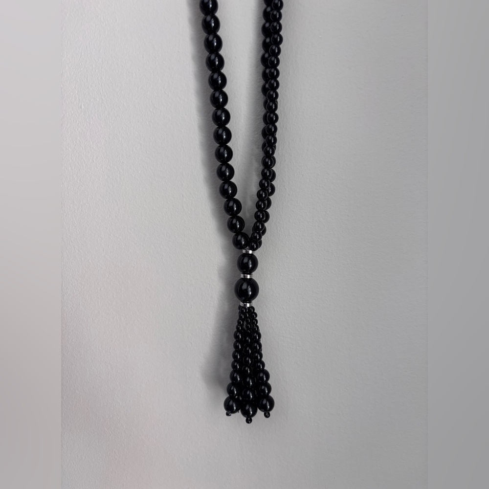 Elegant Venice Opera tasseled Black Necklace